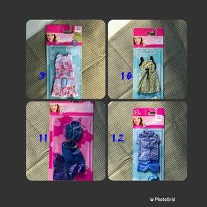 NIB 2002 Barbie outfit.  $8 each or $20 for 4